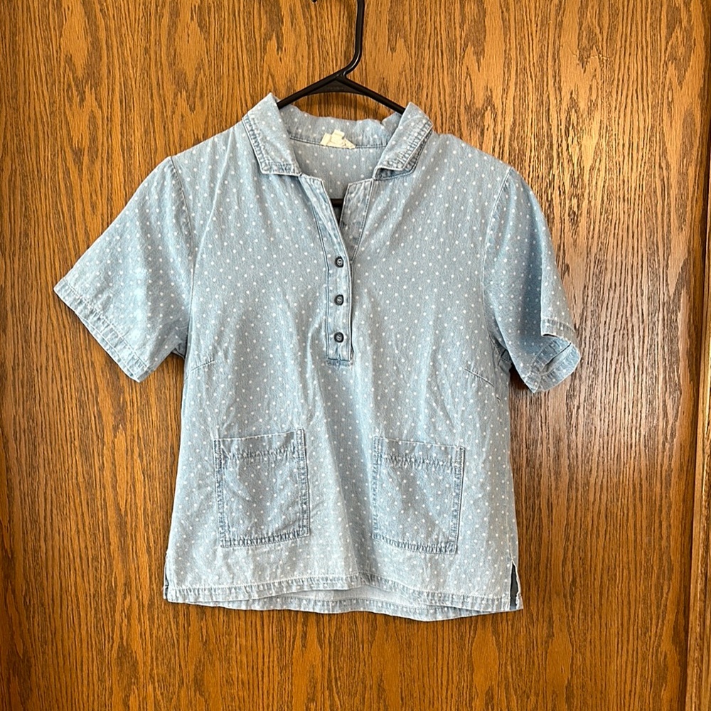 HEM & THREAD Collar Button Down Denim Shirt